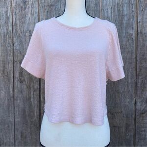 Like New Madewell Blush Pink Cotton Ingrid Dolman Flutter Sleeve T-Shirt Size S
